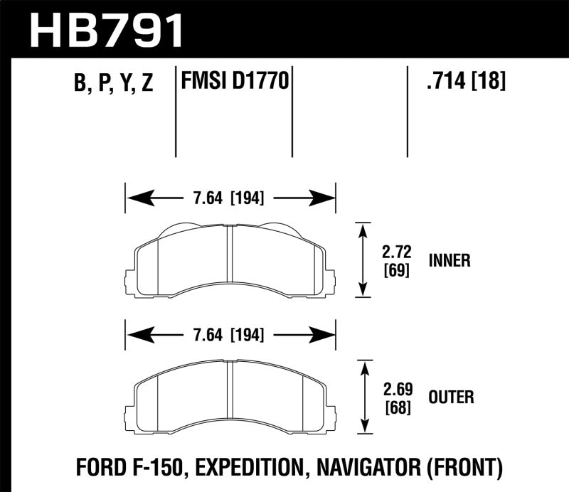 Load image into Gallery viewer, Hawk Performance HB791Y.714 HAWK LTS Brake Pads
