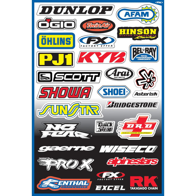 Factory Effex 10-68000 Sponsor Stickers Kit