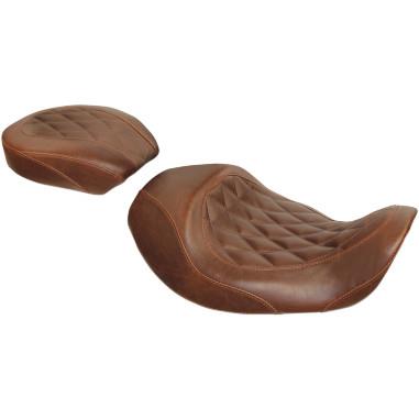 Mustang 76709 Wide Tripper Passenger Seat - Diamond Stitch - Brown