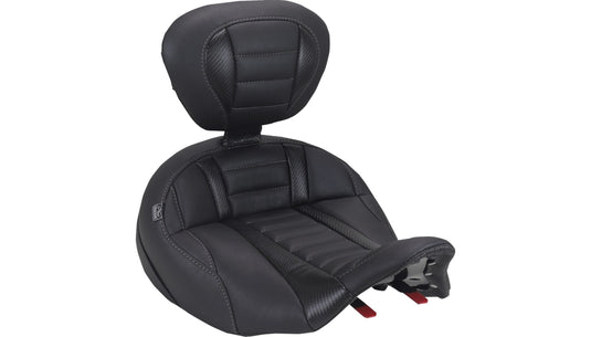 Mustang 89406GM Deluxe Touring Solo Seat - Gun Metal Gray Stitch