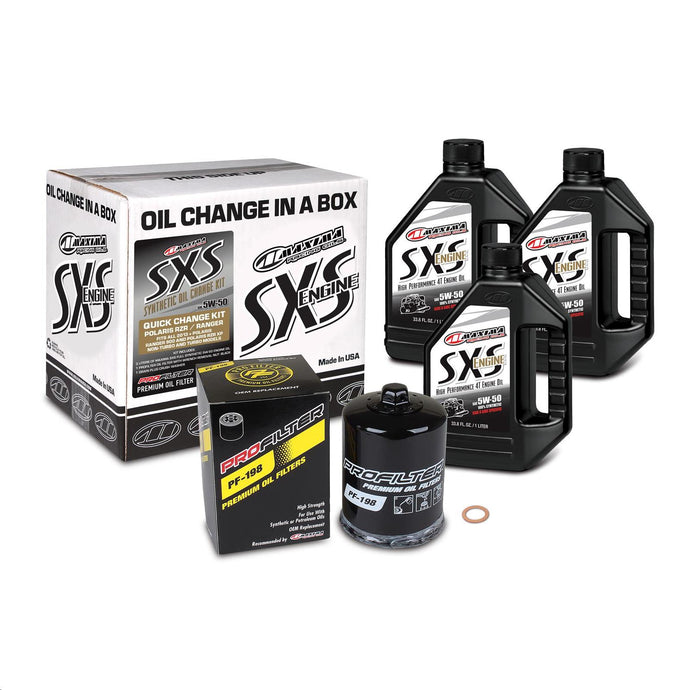 Maxima 90-189013 SXS Synthetic Quick Oil Change Kit - 5W-50 - 3L