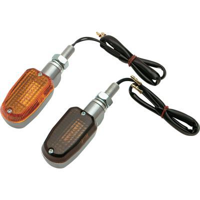 K&S Technologies 25-8300 Polished Aluminum Marker Lights - Oblong with Amber Lens - Single Filament