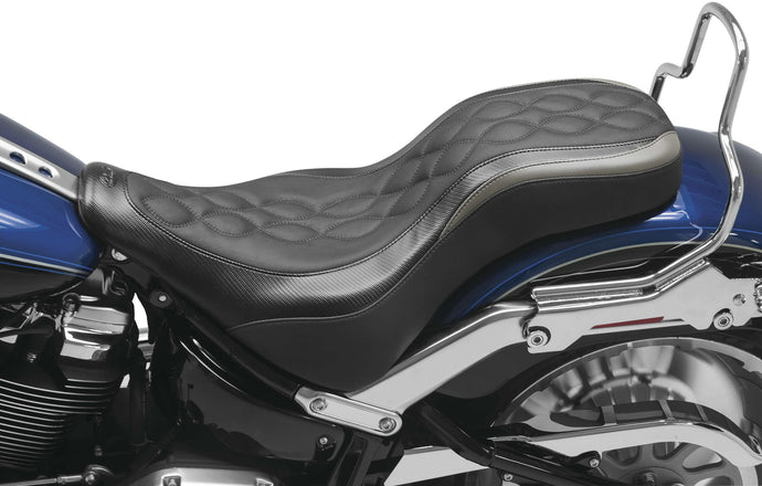 Mustang 75836 Daytripper One-Piece Seat - Black with Double Helix Stitch