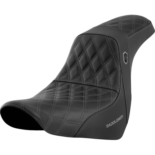 Saddlemen SC81829GRE Pro Series SDC Performance Gripper Seat without Drivers Backrest - Gray Stitching