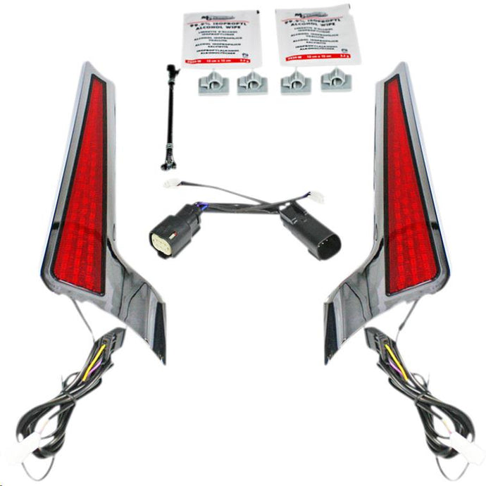 Custom Dynamics CD-FASCIA-SS6RC Fascia LED Panel - Chrome With Red Lens