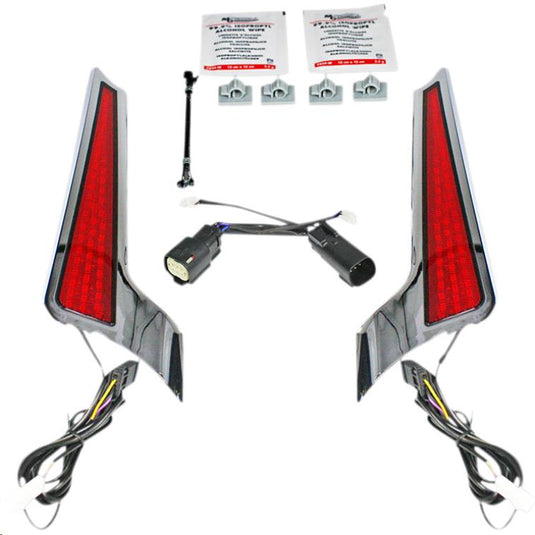 Custom Dynamics CD-FASCIA-SS6RC Fascia LED Panel - Chrome With Red Lens