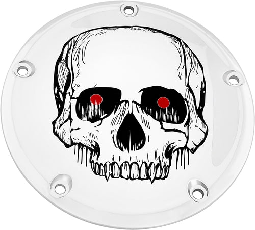 Custom Engraving Ltd SKUL33-46 Culture Derby Cover - Skull - Chrome