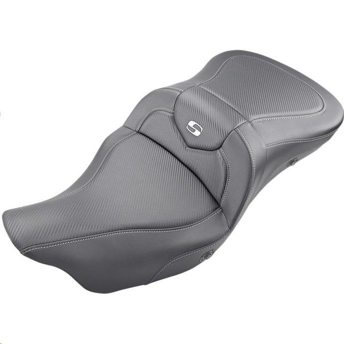 Saddlemen 808-07B-186HCT Extended Reach Heated Road Sofa CF Seat without Drivers Backrest
