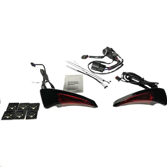 Custom Dynamics CD-TPBR-14BCMRB Tour-Pak Backrest LED - Black With Red Lens