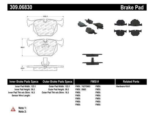 Stoptech 309.06830 ST Sport Brake Pads