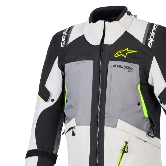 Alpinestars Andes V4 Drystar Jacket (Small, Dark Gray/Ice Gray Black/Yellow Fluo)