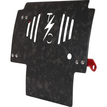 Thrashin Supply Company TSC-3035-2 Forged Carbon Fiber Skid Plate - Red Brackets