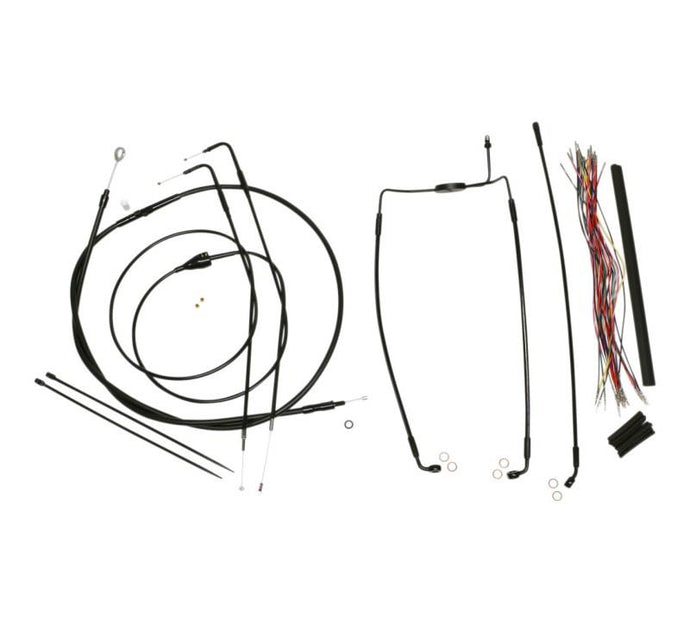 Magnum 486871 Black Vinyl XR Handlebar Installation Kit with Black Fittings for 12-14in. Ape