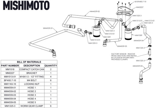 Mishimoto MMBCC-F27T-18SBE MM Baffled Oil Catch - Kit