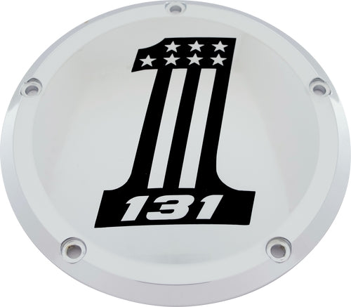 Custom Engraving Ltd 131-14-46 Displacement Derby Cover - 131 Cubic Inch - Chrome