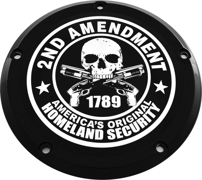 Custom Engraving Ltd PATR19-46BG Culture Derby Cover - 2nd Amendment - Black