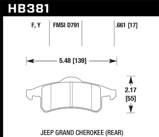 Hawk Performance HB381Y.661 HAWK LTS Brake Pads