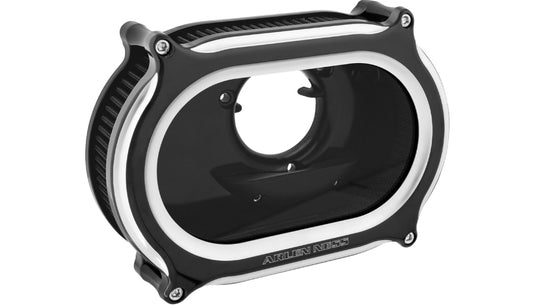 Arlen Ness 600-252 Method Stage II Oval Air Cleaners - Black Anodized with Machined Accents