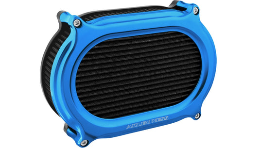 Arlen Ness 600-190 Stage II Oval Air Cleaners - Blue Anodized