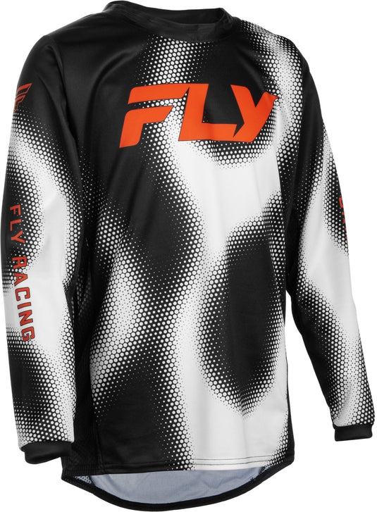 Fly Racing Kinetic Torch Youth Jersey (Medium, Black/White/Orange)