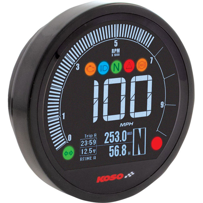 Koso North America BA077400 DL-04 Multifunction Meter - Black