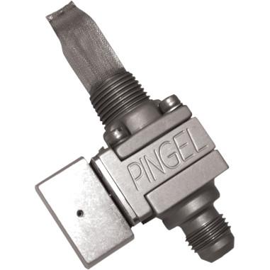Pingel GV13G Guzzler Fuel Valve - 3/8in. NPT - 6AN Single Outlet - Clear Anodized