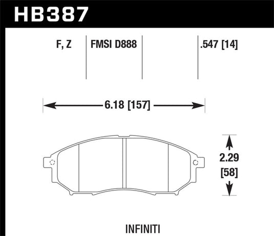 Hawk Performance HB387Z.547 HAWK Ceramic Brake Pad Sets