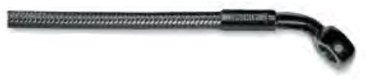 Magnum 46744SW Black Pearl E-Z Align Single Disc Front Brake Line - 180deg. Top Angle - 44in