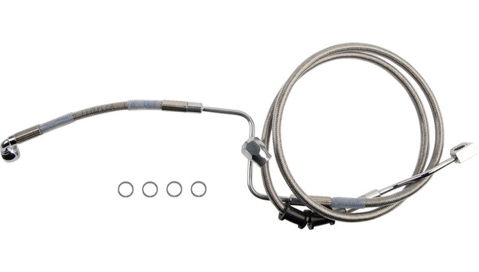 Drag Specialties 1741-6346 Clear Coated Standard Length ABS Stainless Steel Rear Brake Line Kit