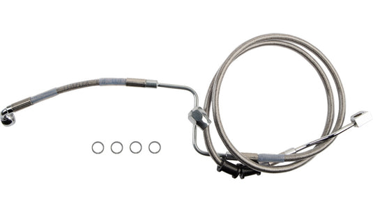 Drag Specialties 1741-6346 Clear Coated Standard Length ABS Stainless Steel Rear Brake Line Kit