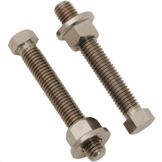 Works Connection 70-630 Titanium Axle Adjuster Bolts - 8 x 52.5mm/10mm Hex Head
