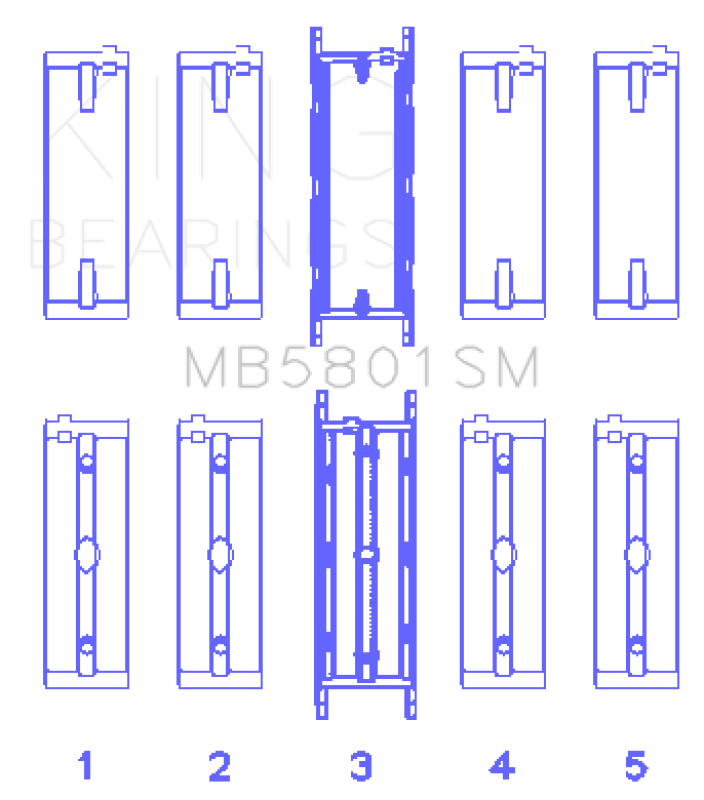 Load image into Gallery viewer, King Engine Bearings MB5801SM0.25 KING Main Bearings
