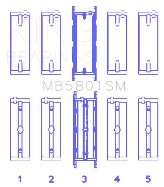 King Engine Bearings MB5801SM0.25 KING Main Bearings