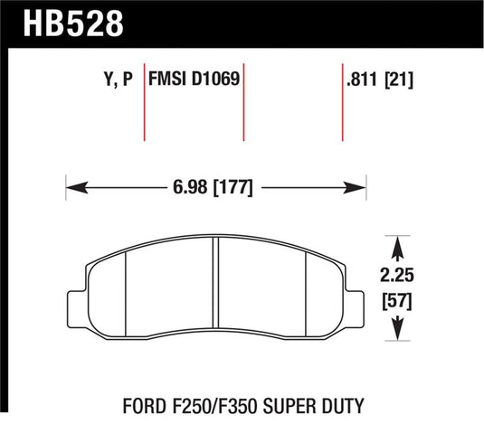 Hawk Performance HB528P.811 HAWK Super Duty Brake Pad Sets