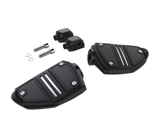 Ciro 61426 Twin Rail Footrests with M-Eight Softail Driver Mounts - Black