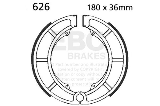 Ebc Powersports 626 EBC Powersport Brake Shoes
