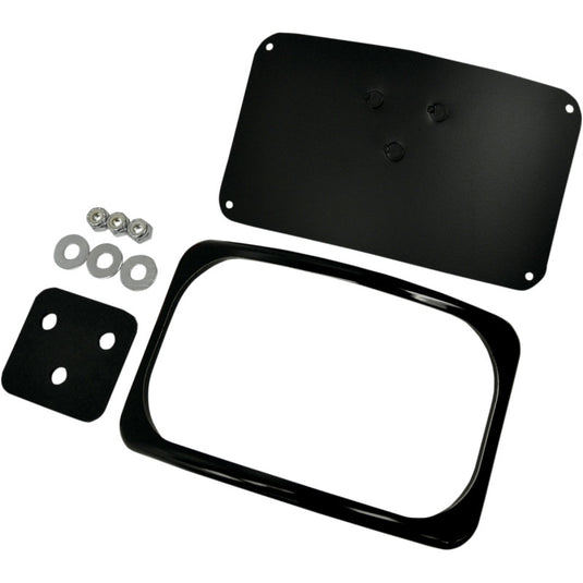 Drag Specialties 2030-0628 Three-Bolt Style Small Radius License Plate Mount - Gloss Black