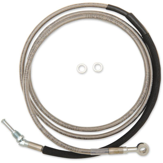 Drag Specialties 0661-0055 Clear Coated Stainless Steel Hydraulic Clutch Line - +6in.
