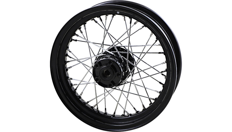 Drag Specialties 0204-0573 Replacement Rear Laced Wheel - 16in. x 3in. - Gloss Black