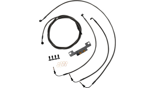 La Choppers LA-8056KT-08M Standard Handlebar Cable/Brake & Clutch Line/Wire Kit - Midnight Braided