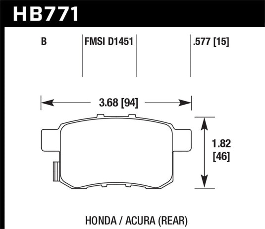 Hawk Performance HB771B.597 HAWK HPS 5.0 Brake Pad Sets