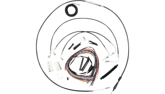 La Choppers LA-8155KT2-13B Complete Handlebar Cable/Brake & Clutch Line/Wire Kit - Black Vinyl