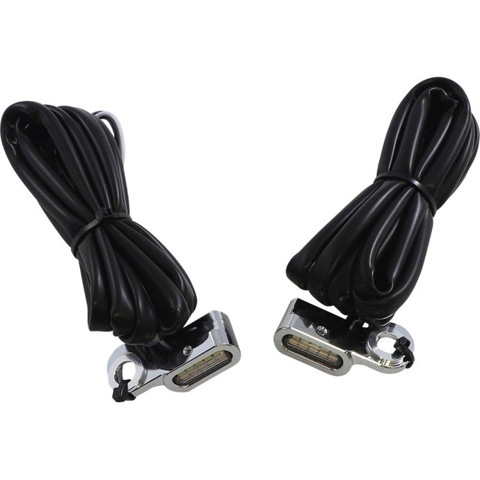 Drag Specialties 2040-2778 LED Handlebar Marker Lights - Chrome - Clear Lens