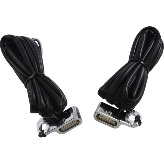 Drag Specialties 2040-2778 LED Handlebar Marker Lights - Chrome - Clear Lens