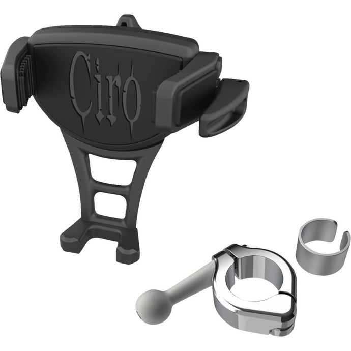 Ciro 50352 Constrictor Phone Holder - Black - Chrome 7/8in. | 1in. Handlebar Mount