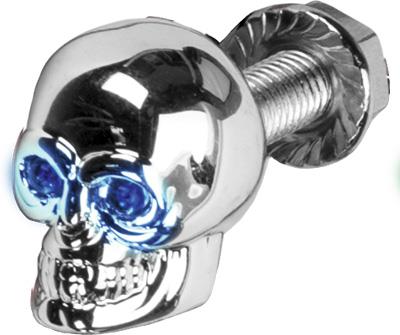 Harddrive H040079 Lighted Skull License Plate Screws - Blue