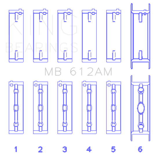 King Engine Bearings MB612AM KING Main Bearings