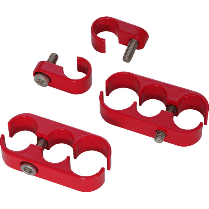 Show Chrome 44-101RED Hose Clamp Set