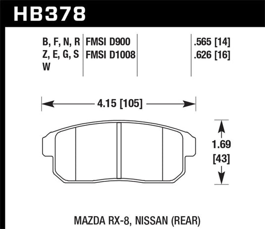 Hawk Performance HB378B.565 HAWK HPS 5.0 Brake Pad Sets