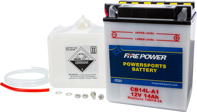 Fire Power CB14L-A1 Conventional 12V Heavy Duty Battery With Acid Pack